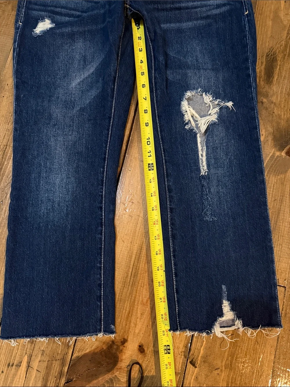 Dear John Dark Blue Distressed Cropped Jeans
